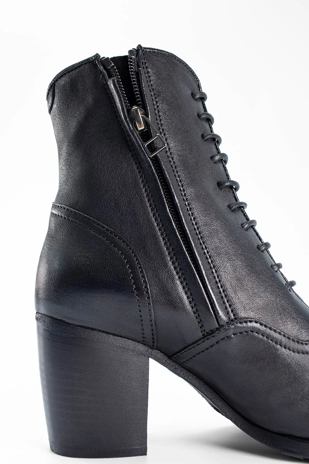 ASTON royal-black lace up boots.