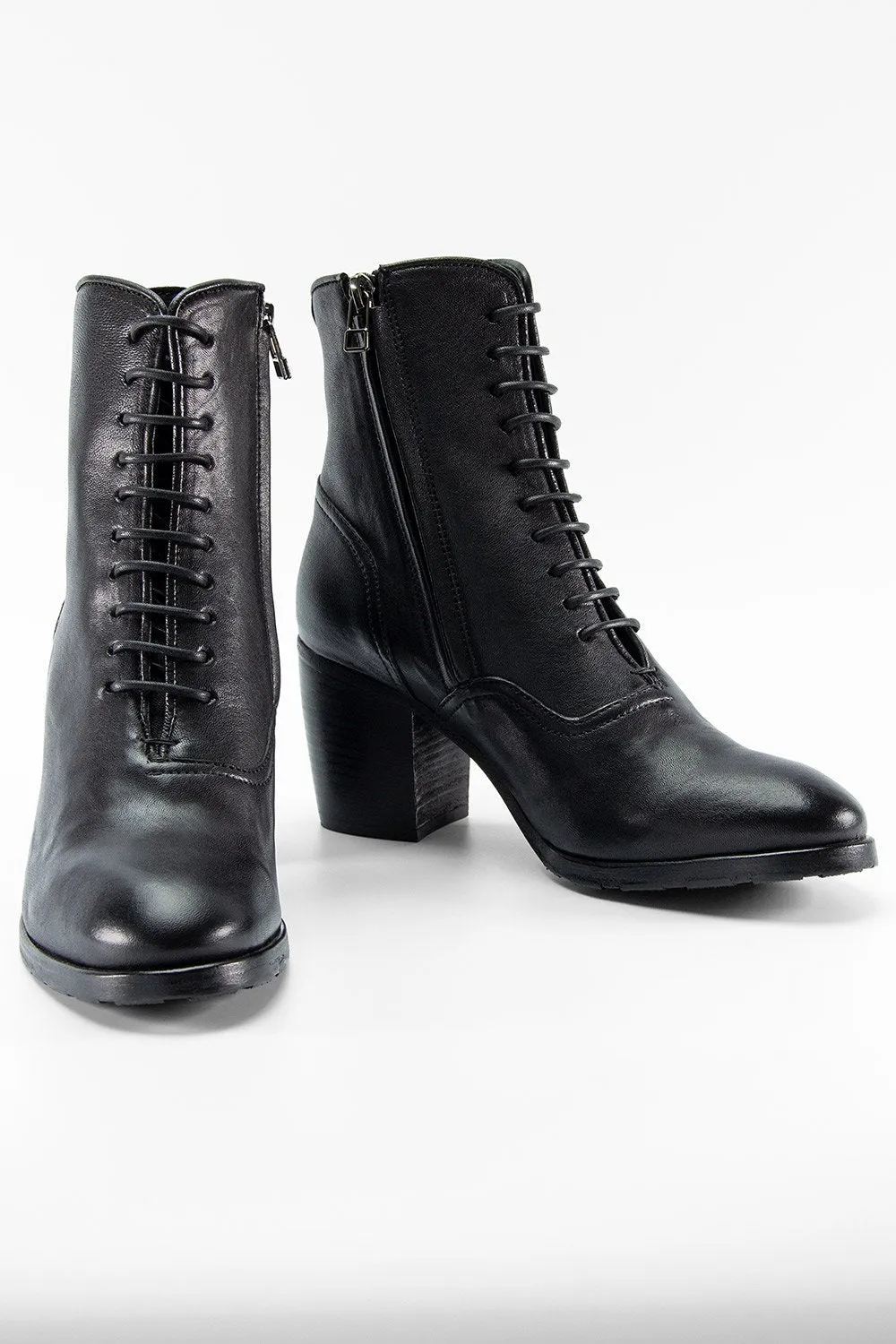 ASTON royal-black lace up boots.