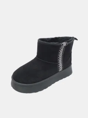 Black Cozy Suede Booties