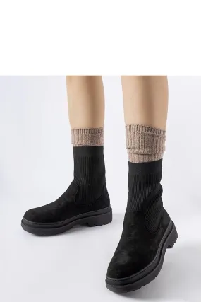 Black sock-like chunky boots