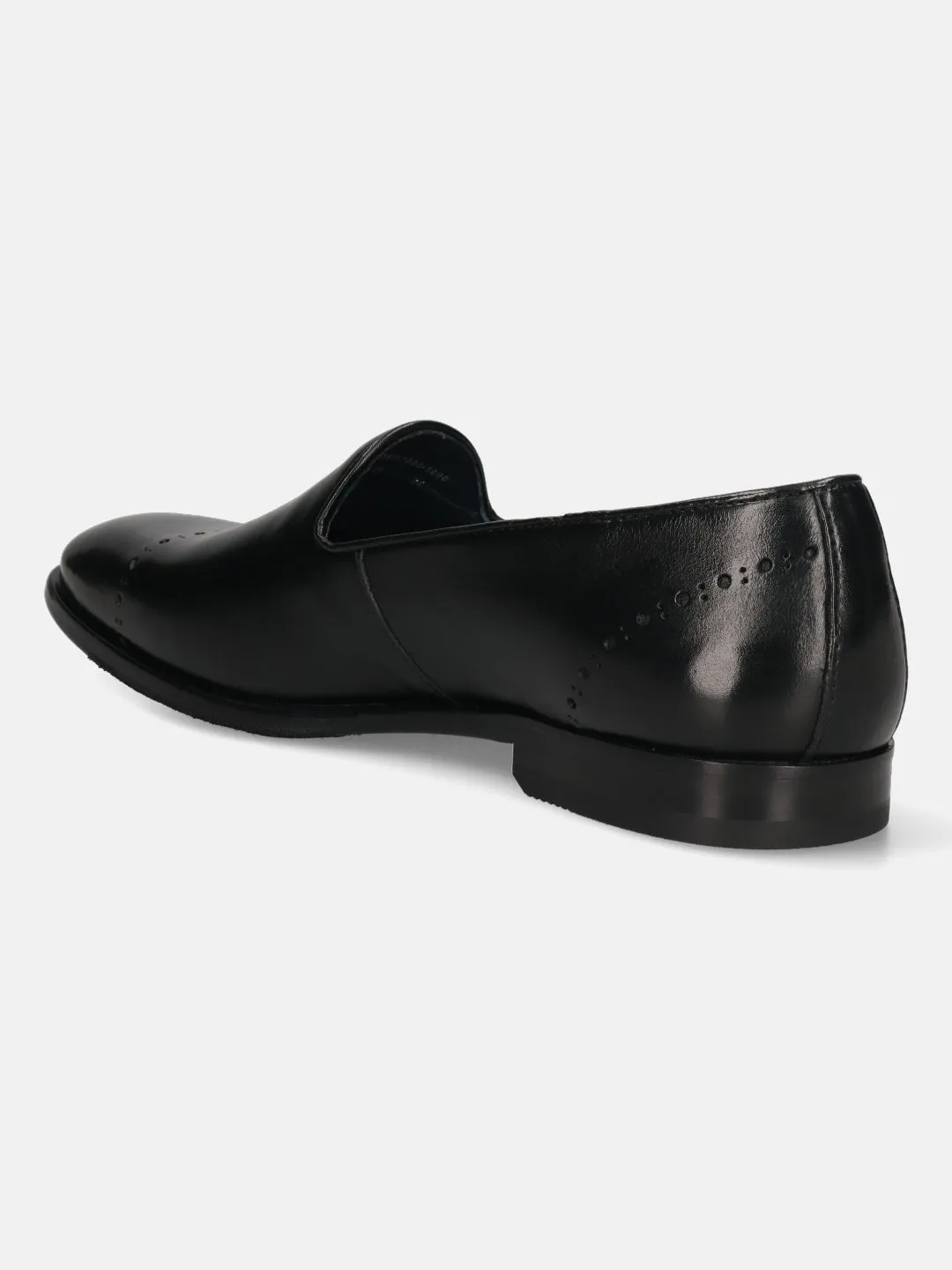 bugatti Black Premium Leather Slip-ons Formal