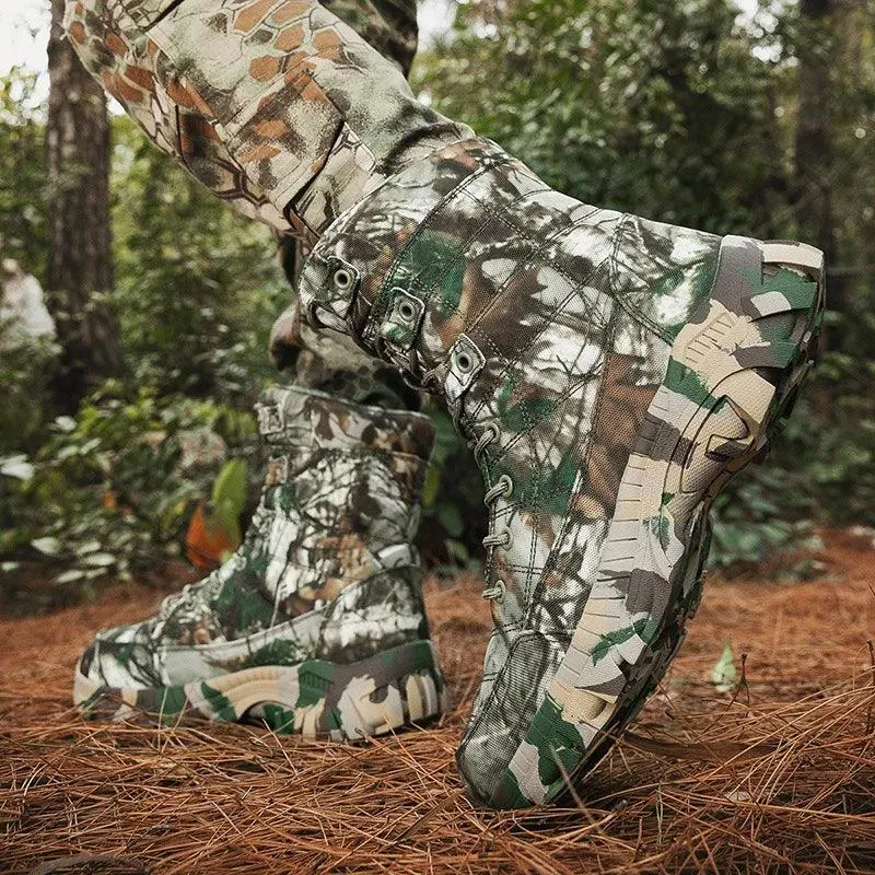 Camouflage Men's Outdoor Hiking Boots: Waterproof Trekking Combat Safety Shoes