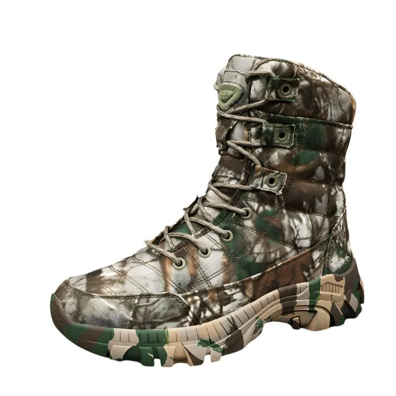 Camouflage Men's Outdoor Hiking Boots: Waterproof Trekking Combat Safety Shoes