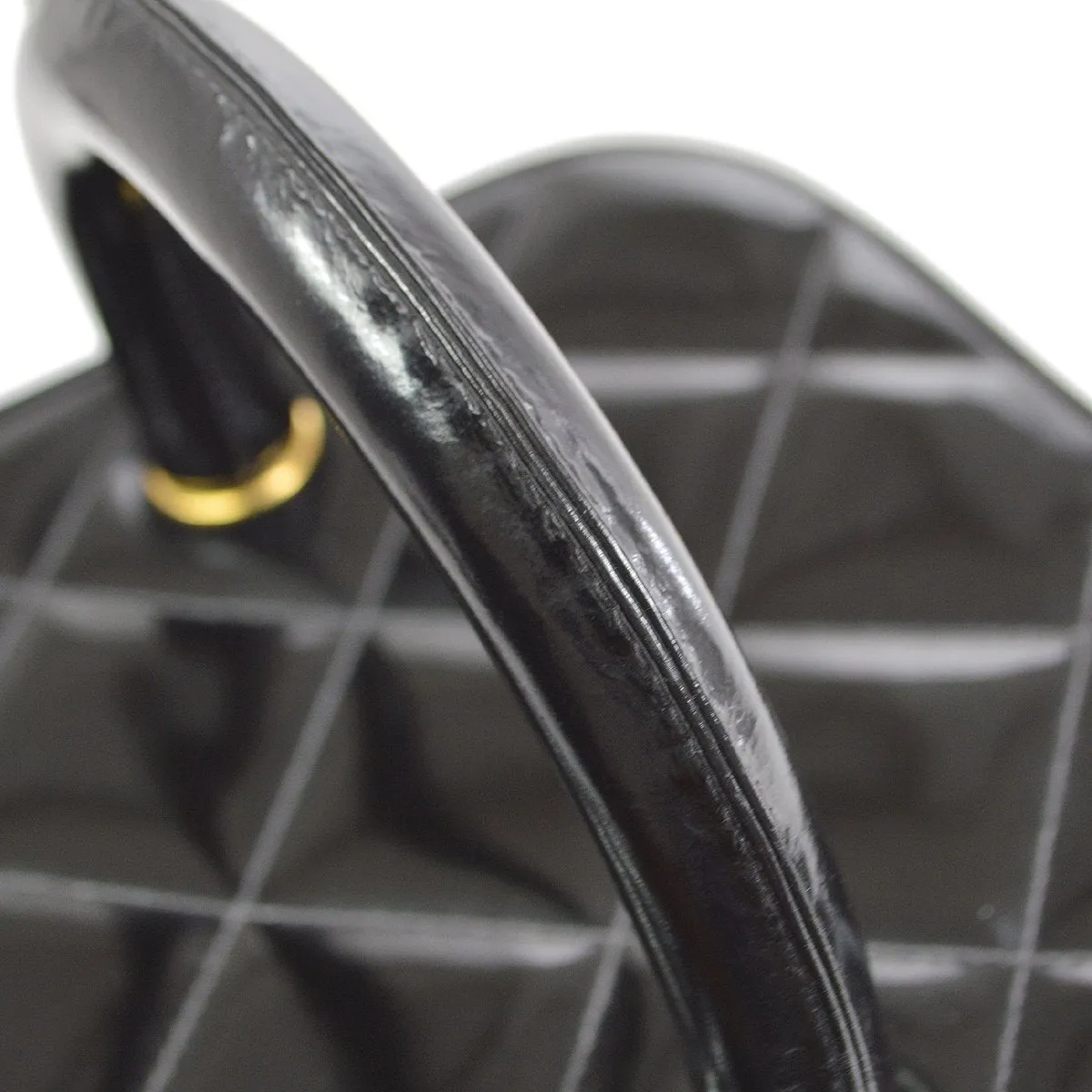 CHANEL 1995 Vanity Handbag Black Patent Leather ao34395