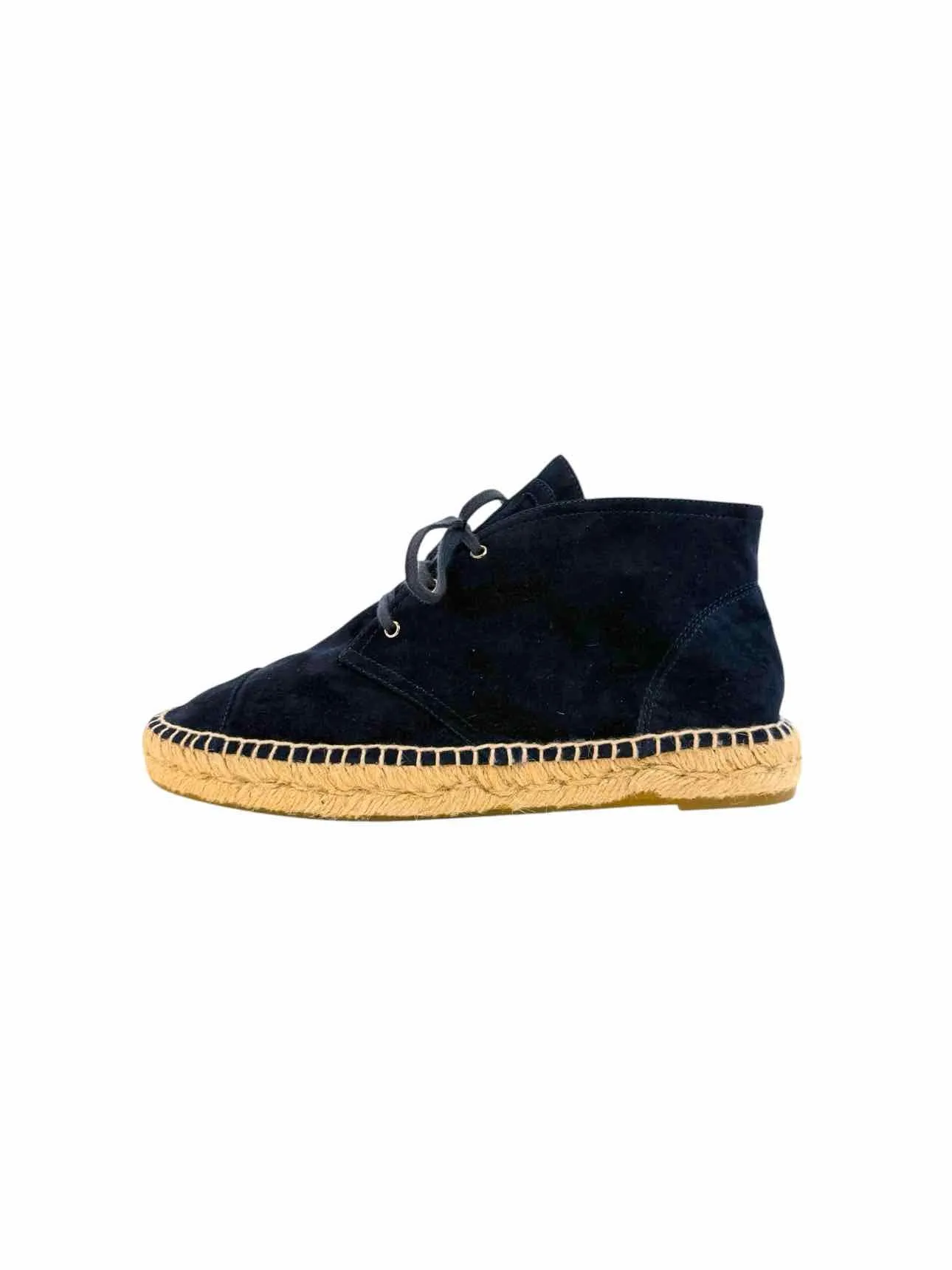 Chanel Size 41 High Top Suede Espadrilles Sneaker