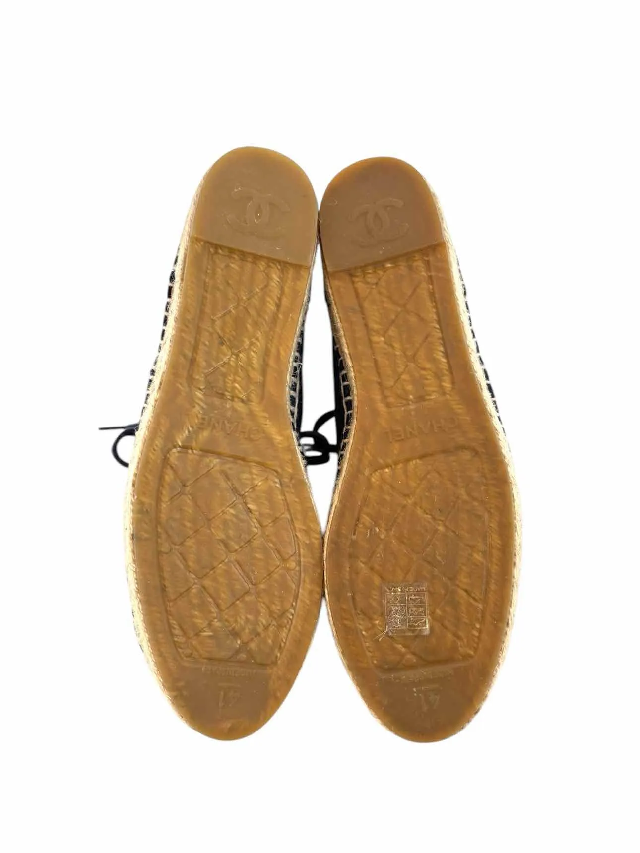 Chanel Size 41 High Top Suede Espadrilles Sneaker