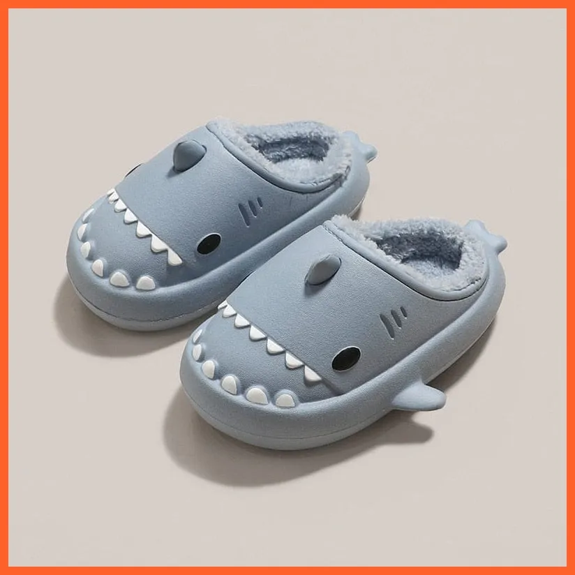 Comfy Home Slippers | Winter Cartoon Shark Kids Slippers
