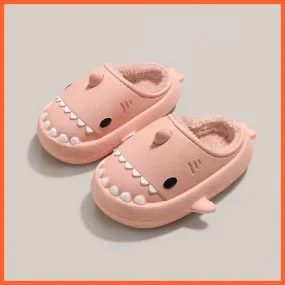 Comfy Home Slippers | Winter Cartoon Shark Kids Slippers