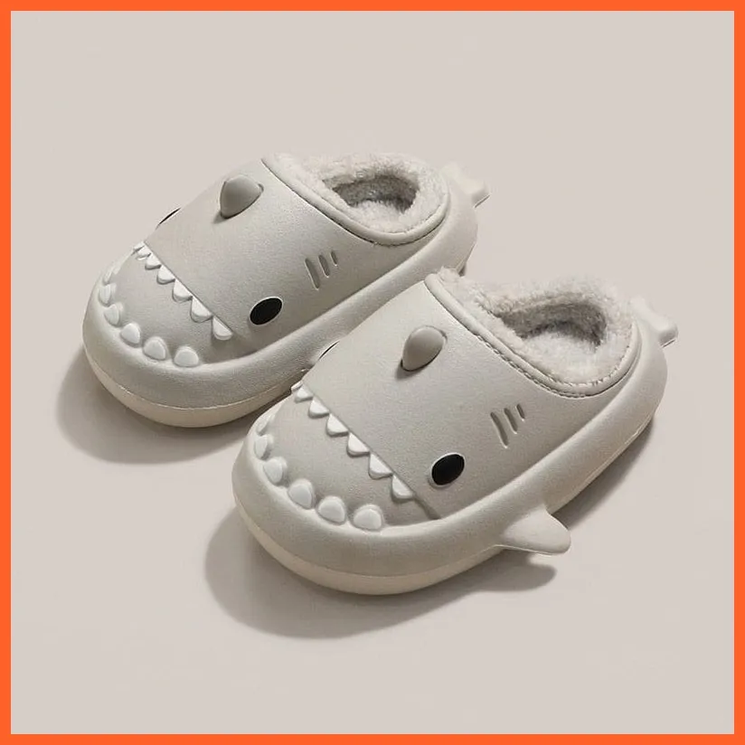 Comfy Home Slippers | Winter Cartoon Shark Kids Slippers