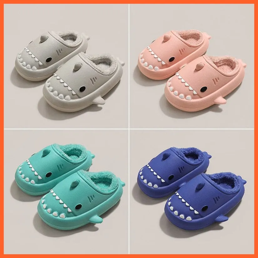 Comfy Home Slippers | Winter Cartoon Shark Kids Slippers