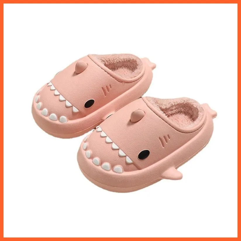 Comfy Home Slippers | Winter Cartoon Shark Kids Slippers