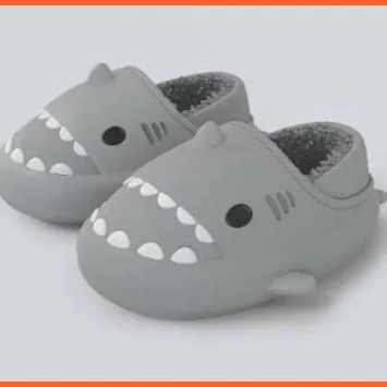 Comfy Home Slippers | Winter Cartoon Shark Kids Slippers
