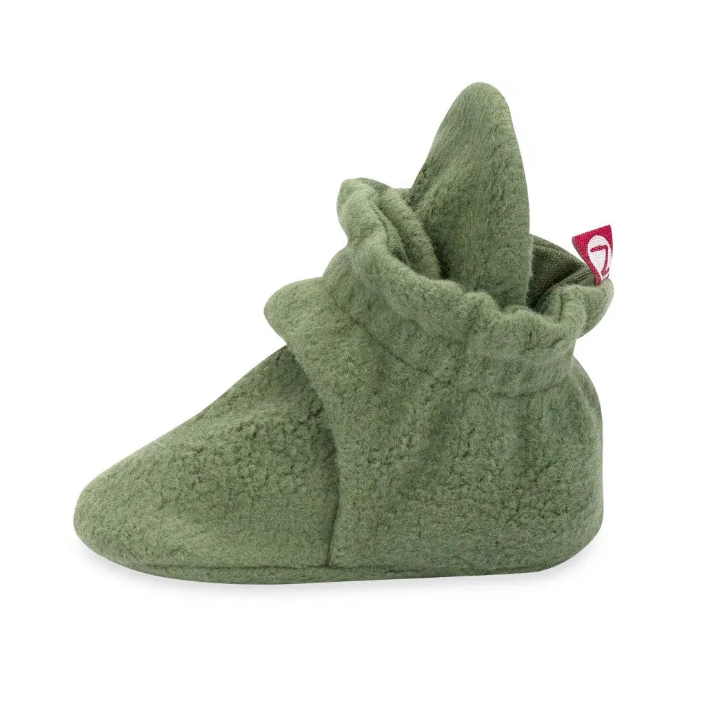 Cozie Fleece Baby Booties - Olive