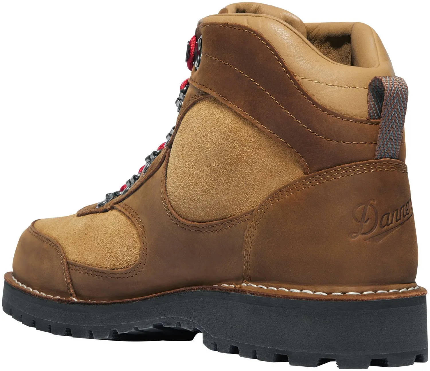 Danner Mens Cascade Crest GTX Grizzly Brown/Rhodo Red Leather Hiking Boots