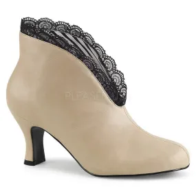 Faux Leather & Lace Ankle Boots