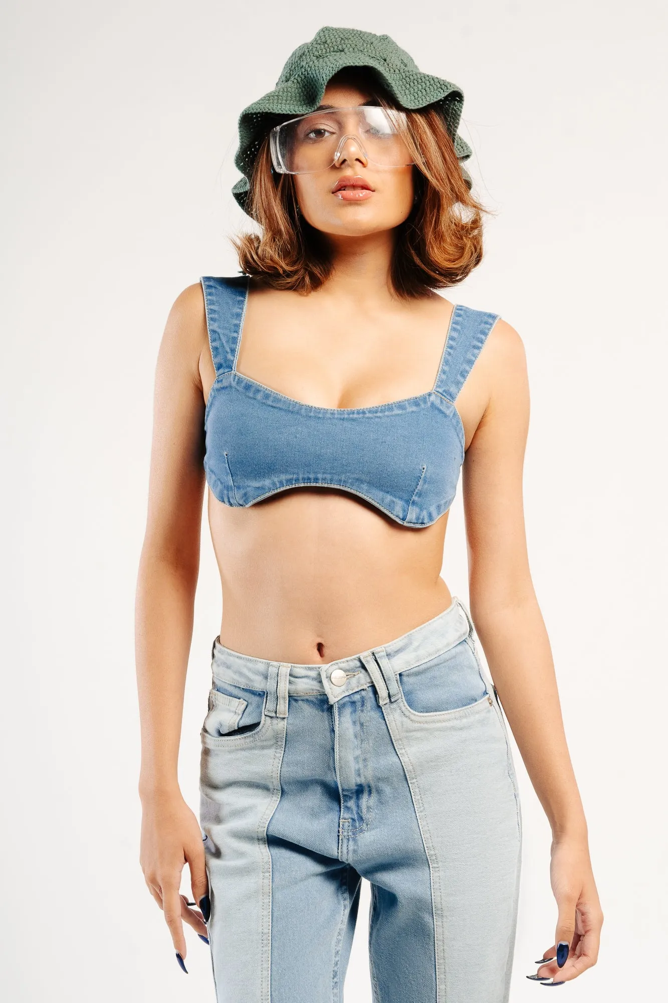 Feminine Denim Top