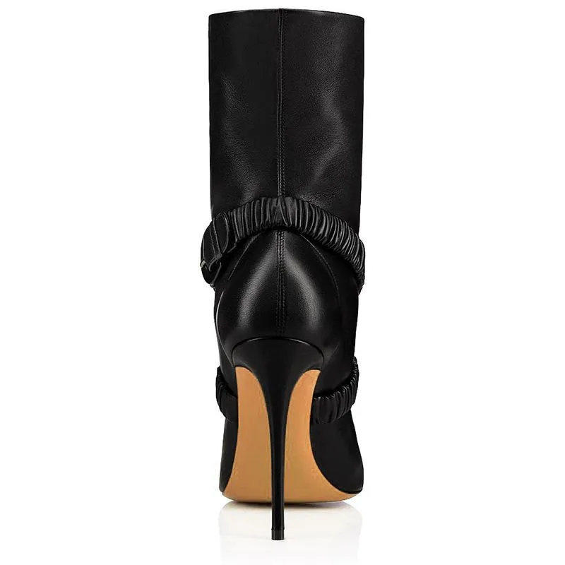Fish Mouth High-Heeled Fashion Medium Boots