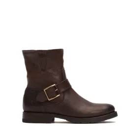 Frye Natalie Short Engineer Boot in Dark Brown