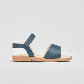 Girl's Navy Leather Sandals
