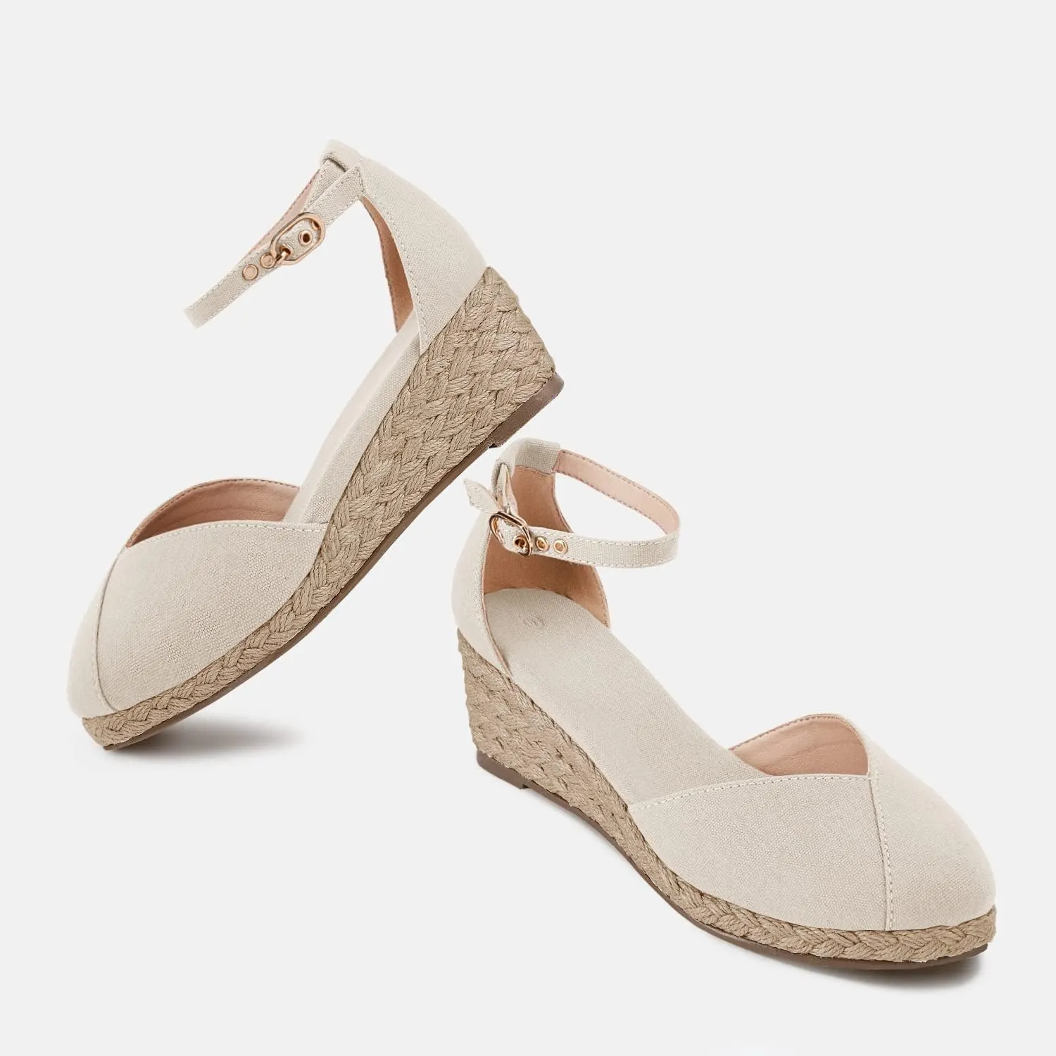 Juliet Holy Womens Espadrilles Sandals Closed Toe Platform Ankle Strap Casual Summer Wedges