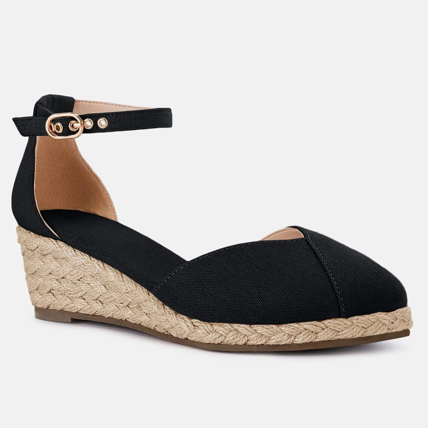 Juliet Holy Womens Espadrilles Sandals Closed Toe Platform Ankle Strap Casual Summer Wedges