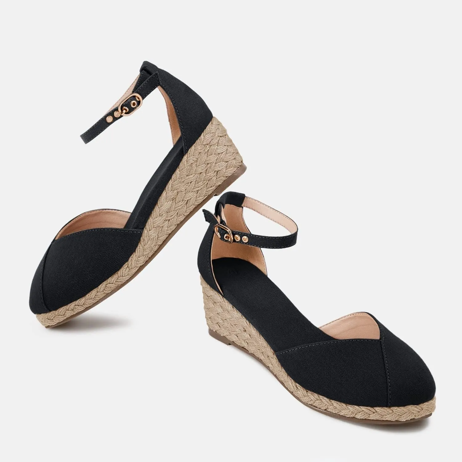 Juliet Holy Womens Espadrilles Sandals Closed Toe Platform Ankle Strap Casual Summer Wedges