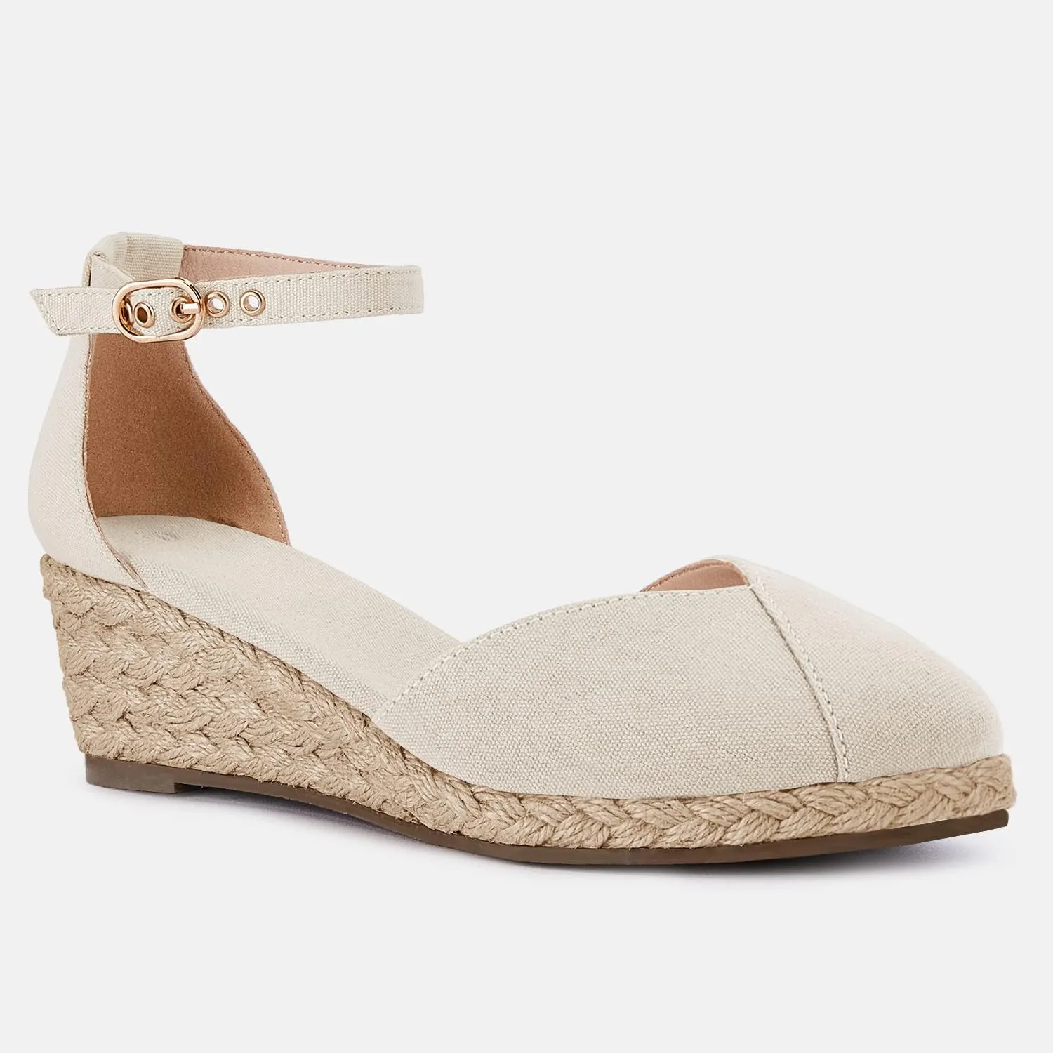 Juliet Holy Womens Espadrilles Sandals Closed Toe Platform Ankle Strap Casual Summer Wedges