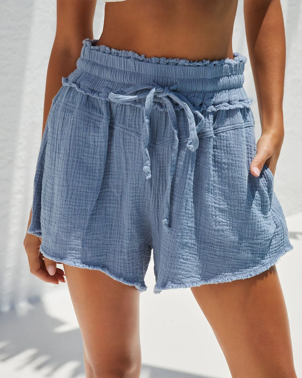 Kennedy Cotton Pocketed Frayed Shorts