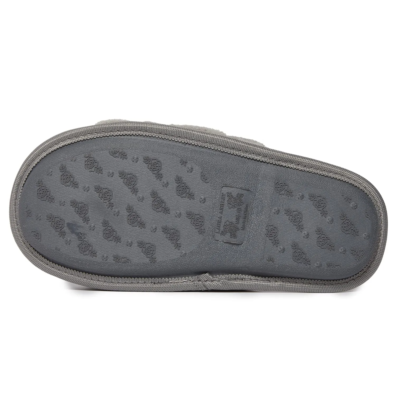 Laura Ashley Soft Terry Knot Scuff Slippers for Women - Comfy Non Slip Closed Toe Bedroom Slipper - Cozy Slide On Womens House Slippers