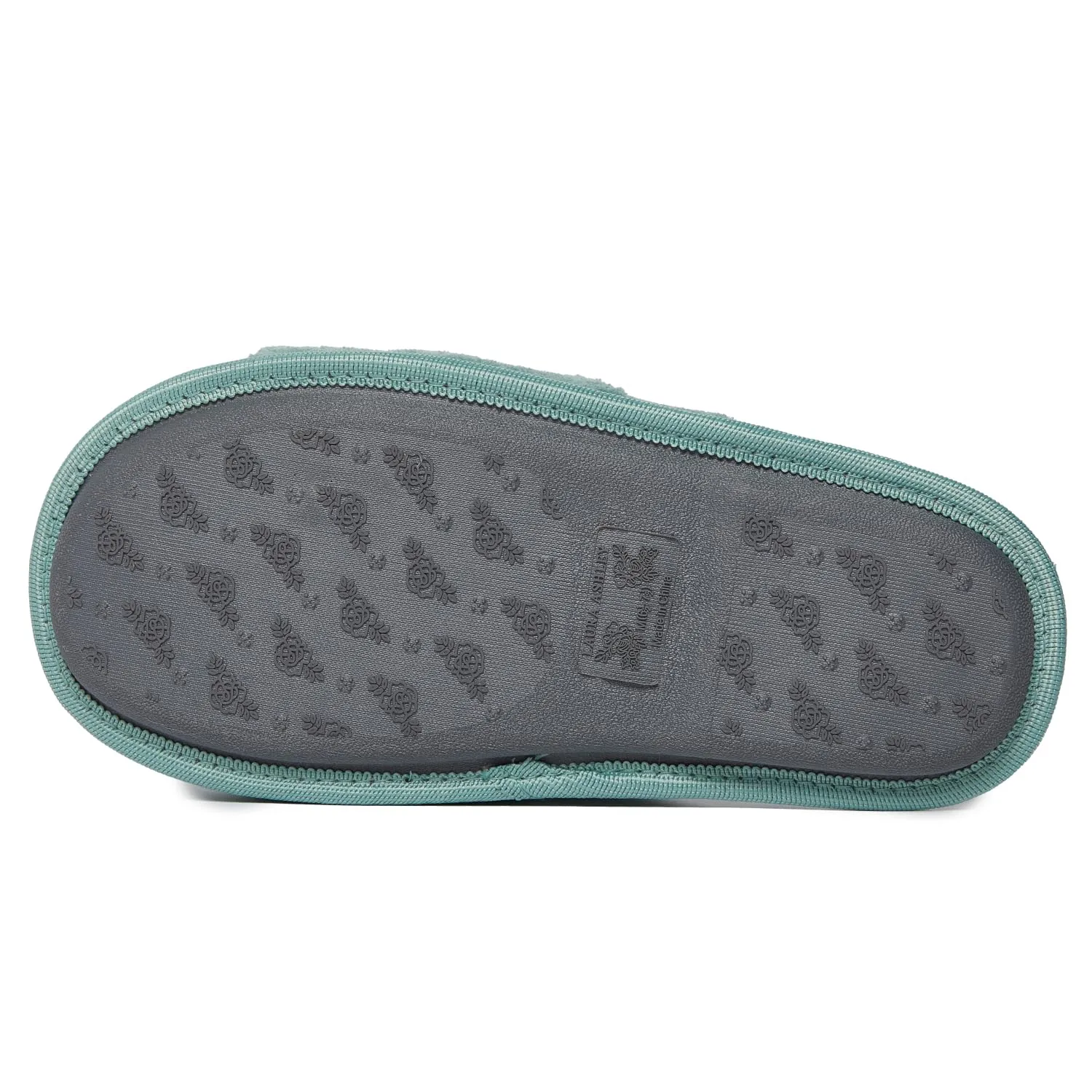 Laura Ashley Soft Terry Knot Scuff Slippers for Women - Comfy Non Slip Closed Toe Bedroom Slipper - Cozy Slide On Womens House Slippers