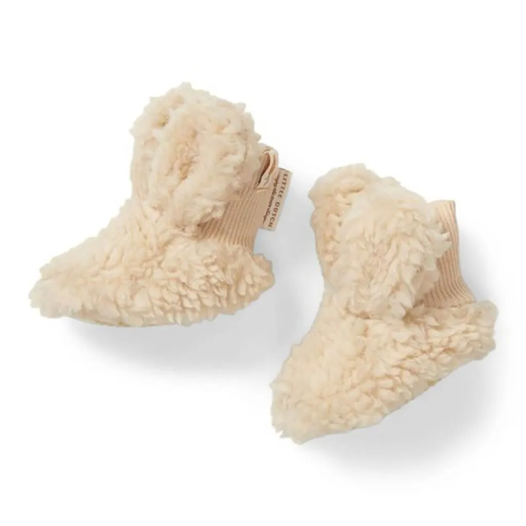 LITTLE DUTCH Teddy Booties - Sand
