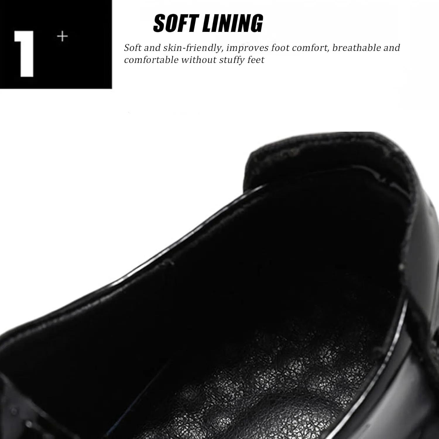 Men's Patent Leather Classic Loafers Round Toe Lug Sole Non-Slip Lace-Up Business Leather Shoes Fashionable Work Formal Oxford Shoes