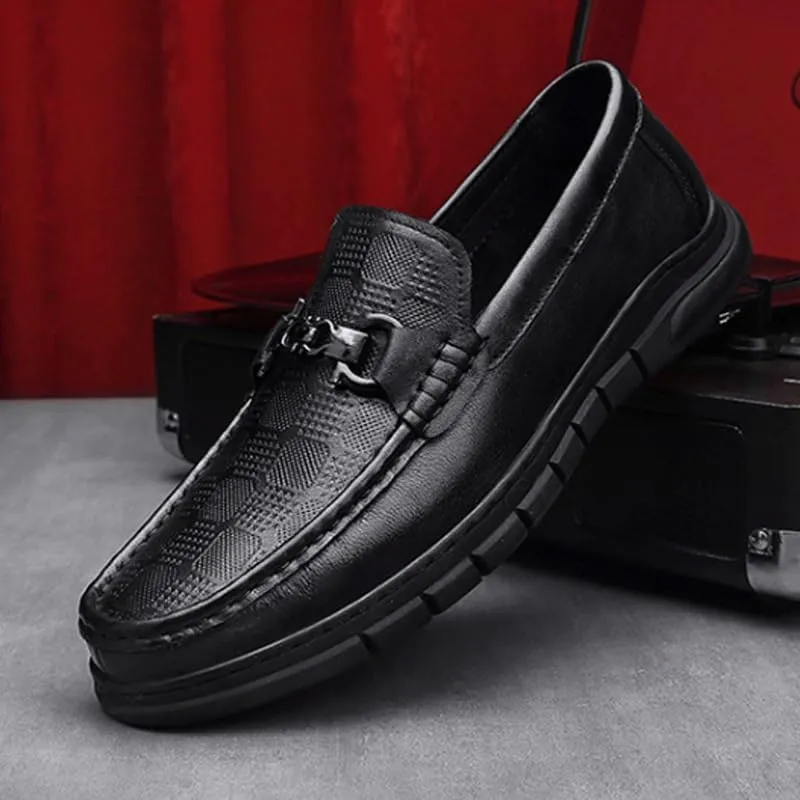 Men's Patent Leather Printing Slip On Platform Loafers for Men's Outdoor Activities