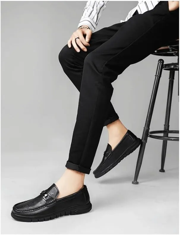 Men's Patent Leather Printing Slip On Platform Loafers for Men's Outdoor Activities