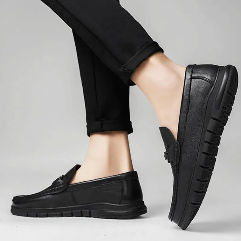 Men's Patent Leather Printing Slip On Platform Loafers for Men's Outdoor Activities