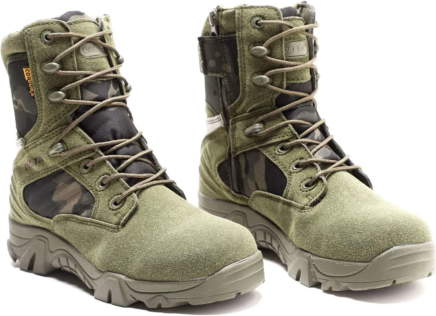 Men's Tactical Boots，High-Tops Special Training Army Shoes Outdoor Climbing Hiking Combat Boots,Green- 46/UK 11.5/US 12