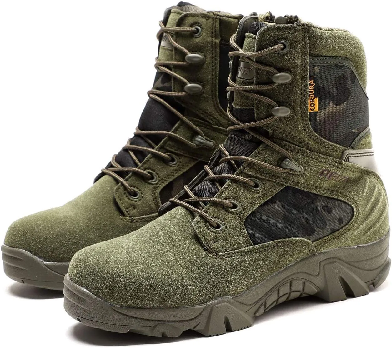 Men's Tactical Boots，High-Tops Special Training Army Shoes Outdoor Climbing Hiking Combat Boots,Green- 46/UK 11.5/US 12