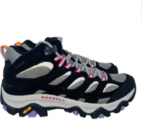 Merrell Women's Moab 3 Mid Waterproof Hiking Boot (Black/Orchid, US Footwear Size System, Adult, Women, Numeric 7)