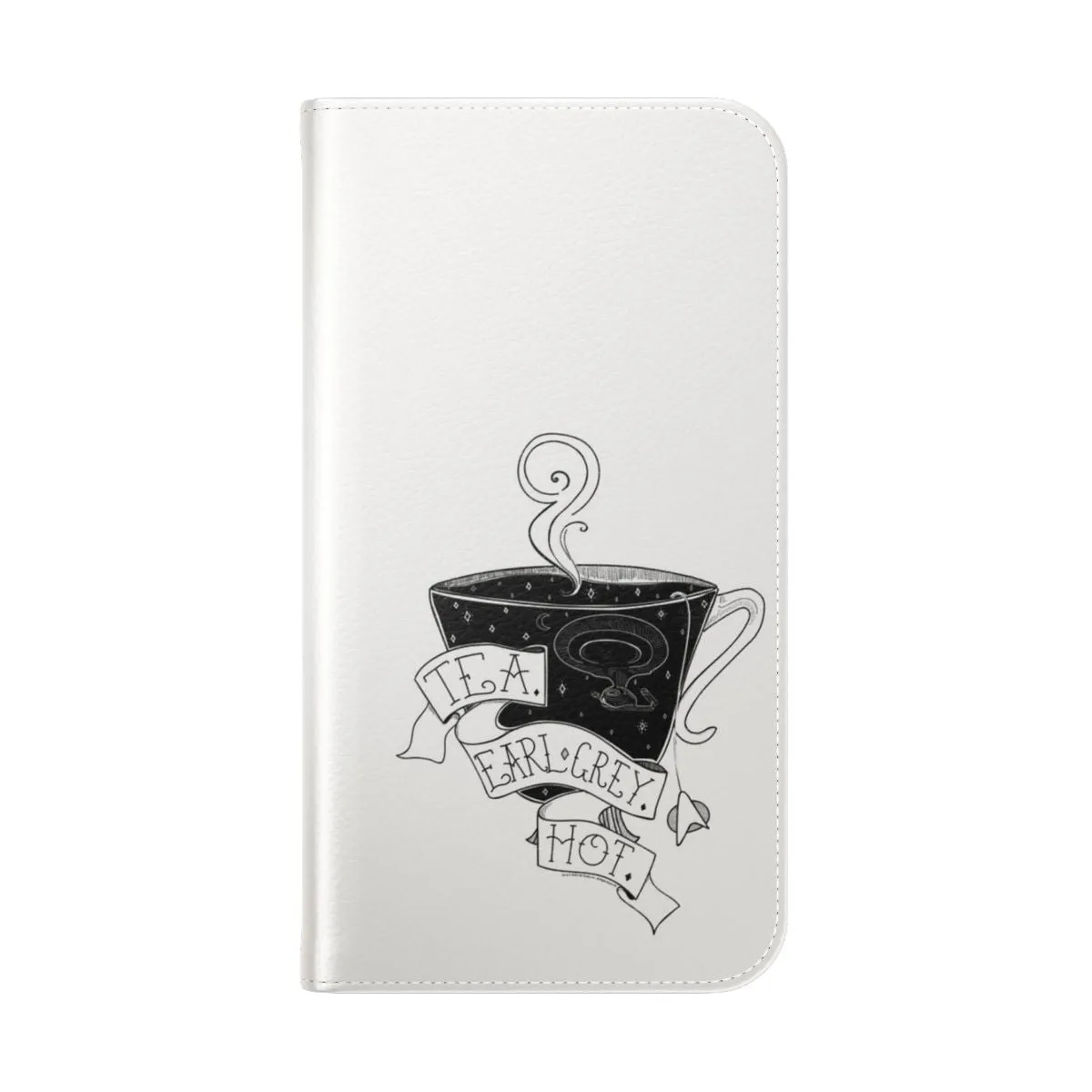 "Artsy Star Trek Next Generation Inspired Phone Case with Earl Grey Cup"