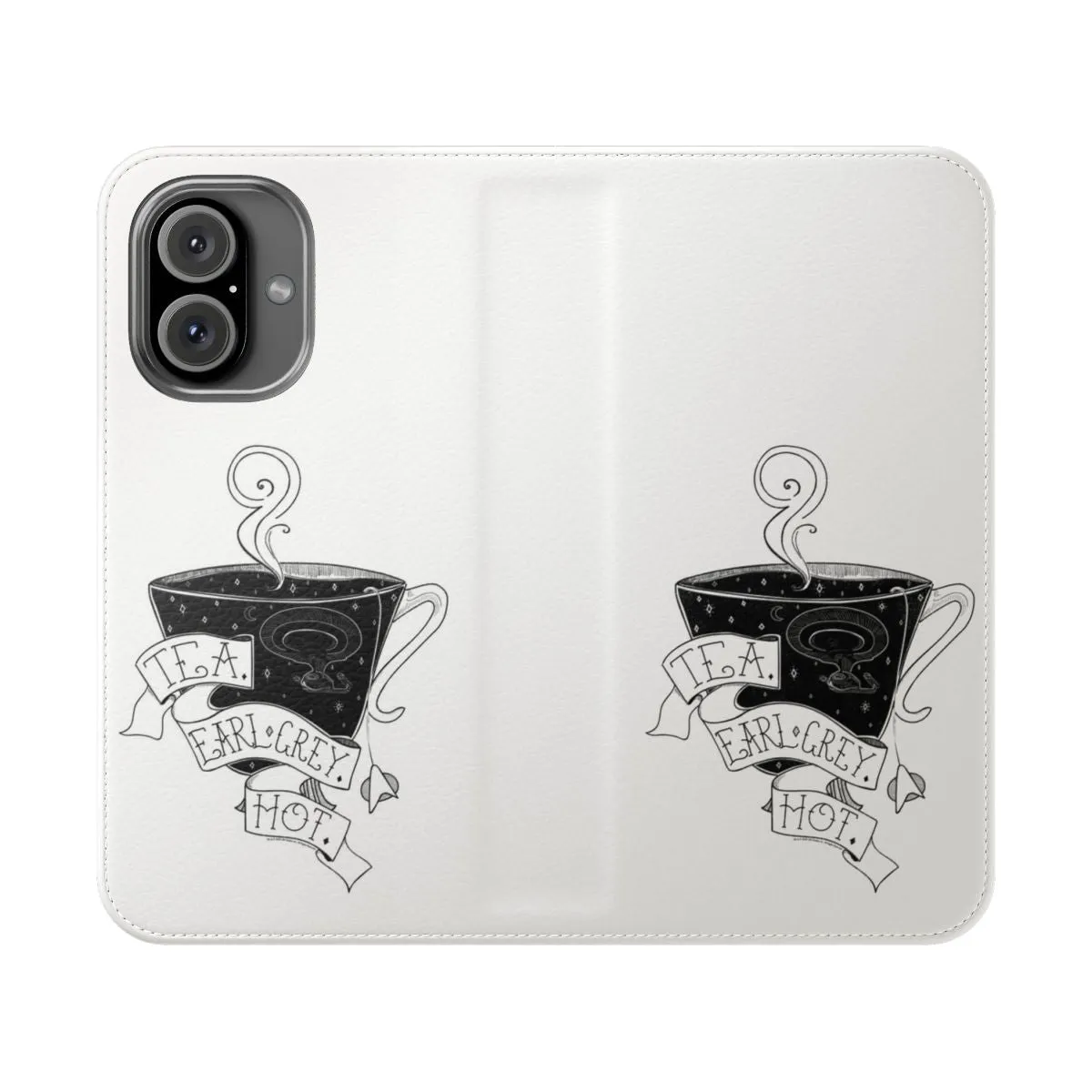 "Artsy Star Trek Next Generation Inspired Phone Case with Earl Grey Cup"