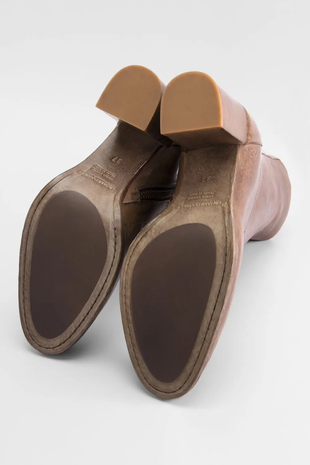 REID toasted-tan ankle boots.