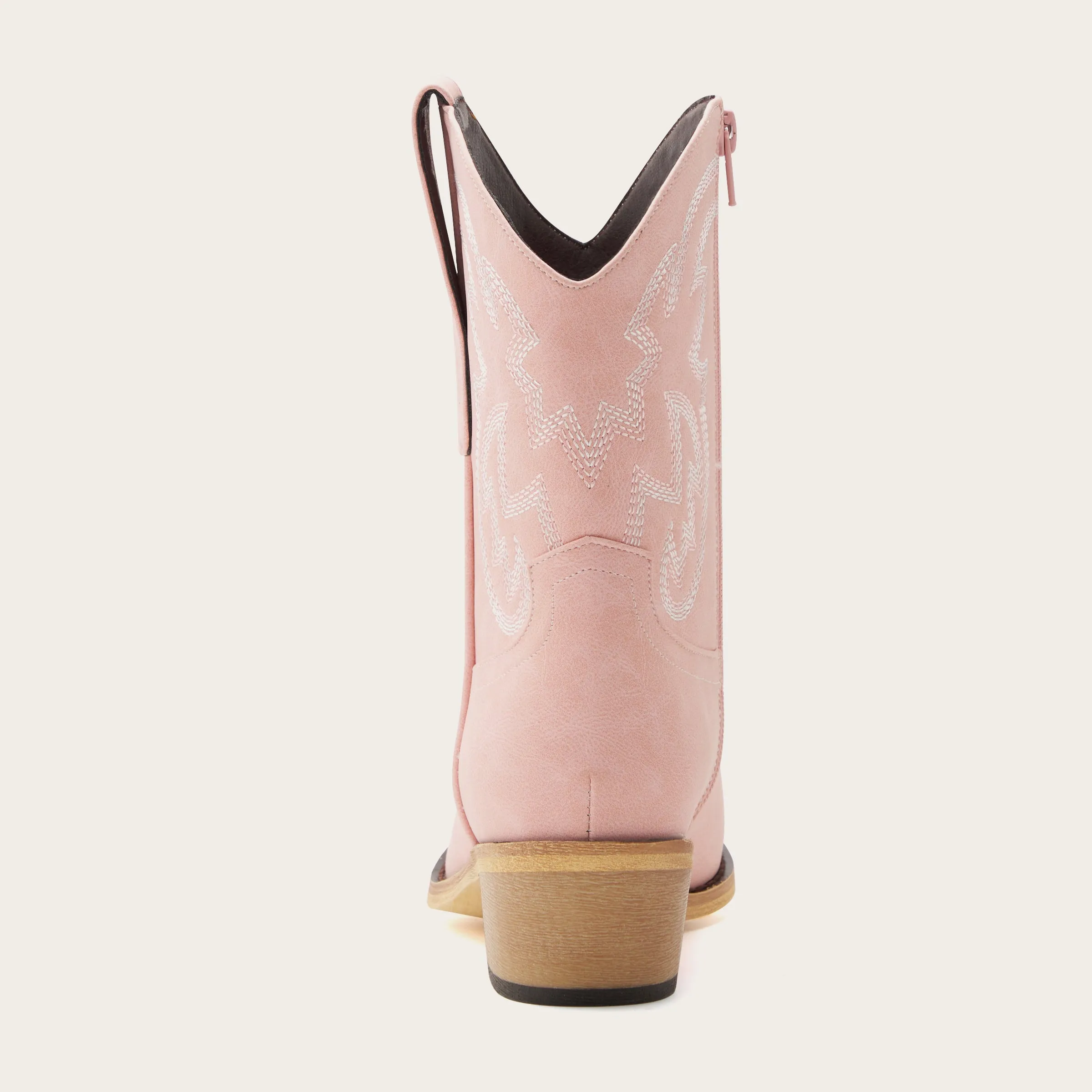 Rosie - Snip Toe Women's Pink Cowgirl Booties Embroidery Side Zipper