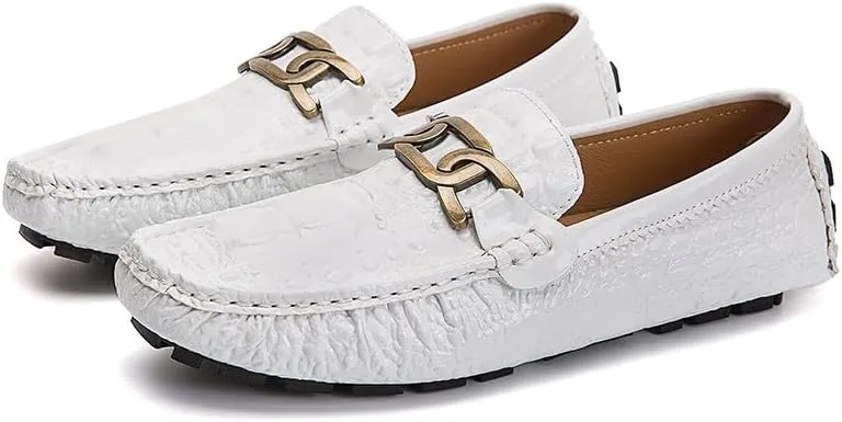 Santimon Mens Casual Leather Penny Loafers Slip on Moccasins Shoes Lightweight Driving Boat Shoes