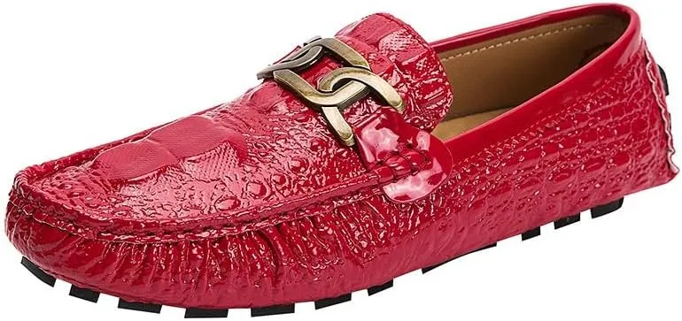 Santimon Mens Casual Leather Penny Loafers Slip on Moccasins Shoes Lightweight Driving Boat Shoes