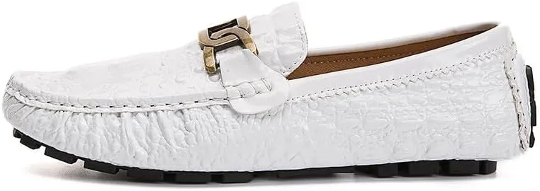 Santimon Mens Casual Leather Penny Loafers Slip on Moccasins Shoes Lightweight Driving Boat Shoes