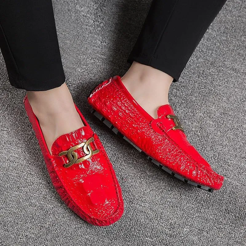 Santimon Mens Casual Leather Penny Loafers Slip on Moccasins Shoes Lightweight Driving Boat Shoes