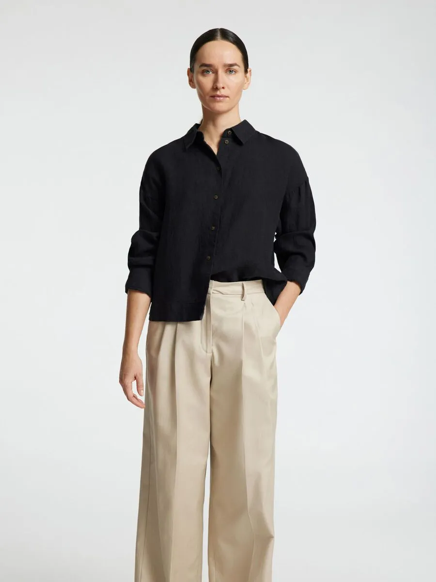 Selected Femme Linnie linen shirt Black