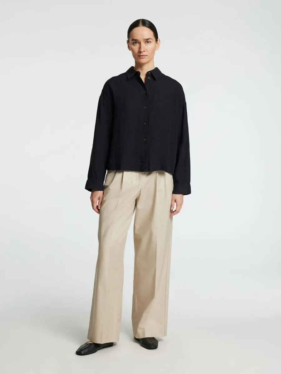 Selected Femme Linnie linen shirt Black