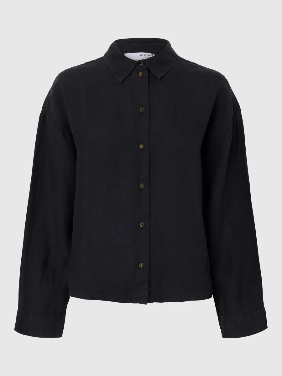 Selected Femme Linnie linen shirt Black