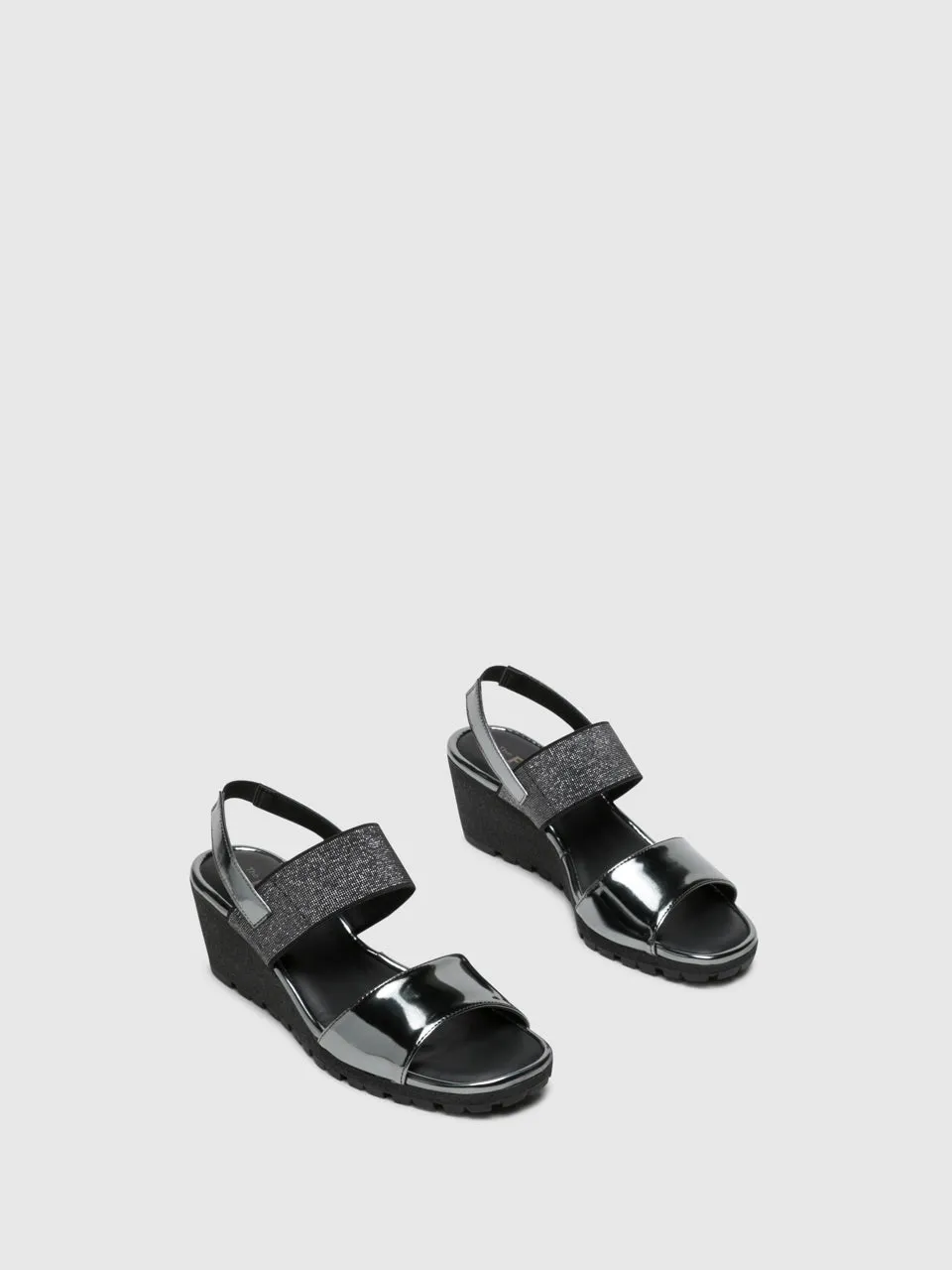 Silver Wedge Sandals